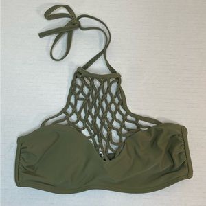 Hollister Bikini Top Olive Green Halter